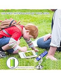 Microscopio digital inalámbrico WiFi USB de JoysMADE portátil con 2 MP, 1080P HD, 50 aumentos a 1000 aumentos, y mini bolsillo recargable para niños, para iPhone, iPad, Android y Windows, Mac