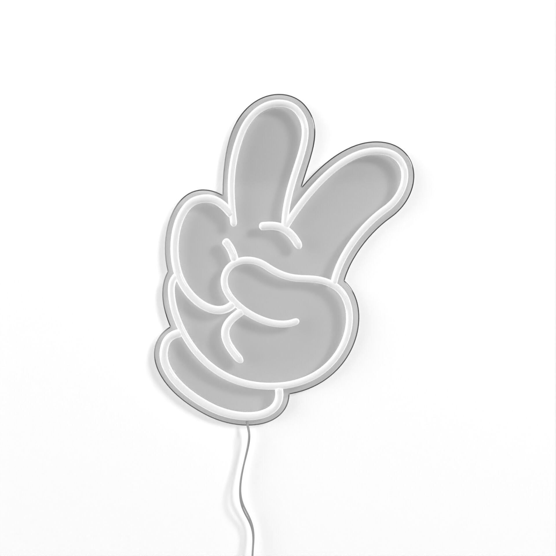 Yellowpop Neon Signs, Disney Glove (Peace), Neon Signs for Wall Decor, Energy Efficient LED Neon Lights for all Walls, Easy to Install Custom Neon Sign & Customizable Light Up Wall Art