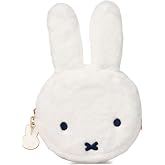 JuJuBe Miffy Mini Coin Purse, Plush Faux Fur Velour Zip Pouch, 4 x 5.75 in | Faux fur velour exterior, odor-minimizing lining, swivel hook, zip closure, stores cards cash coins keys earbuds, Miffy pouch
