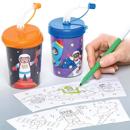 Amazoncom Baker Ross Solar System Colour In Bendy Straw