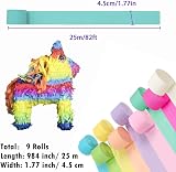 Aisszhao 9 Rolls Pastel Crepe Paper Streamer Curtain Backdrop 738ft view 2