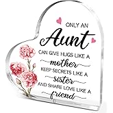 Aunt Gifts from Niece,Thank You Gifts for Aunts Mother's Day Birthday Christmas,Unique Auntie Gift Ideas,Only An Aunt Acrylic Heart Plaque