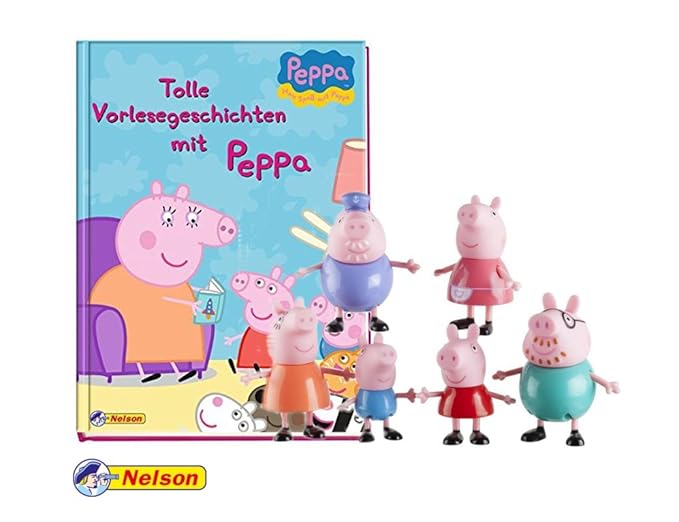 Unbekannt Peppa Pig: Tolle Vorlesegeschichten mit Peppa (Gebundene Ausgabe) + 1. Peppa Pig Spielfigur