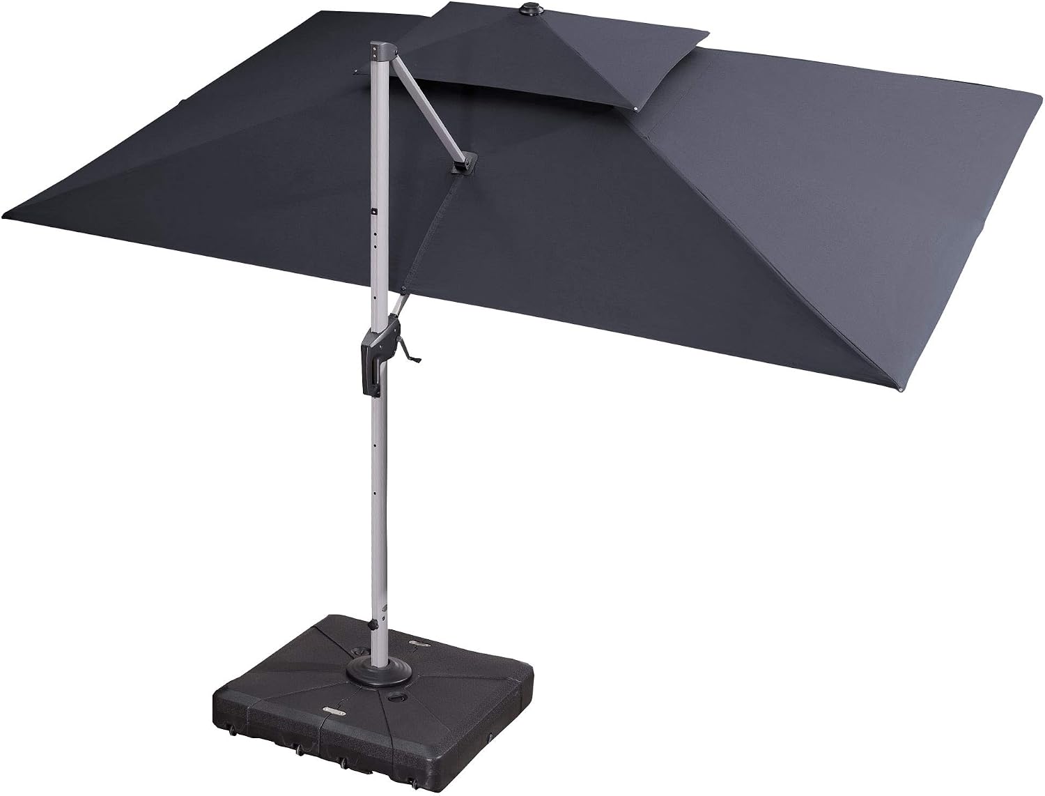 Amazon Com Purple Leaf 10 X 13 Double Top Deluxe Rectangle Patio Umbrella Offset Hanging Umbrella Grey Garden Outdoor