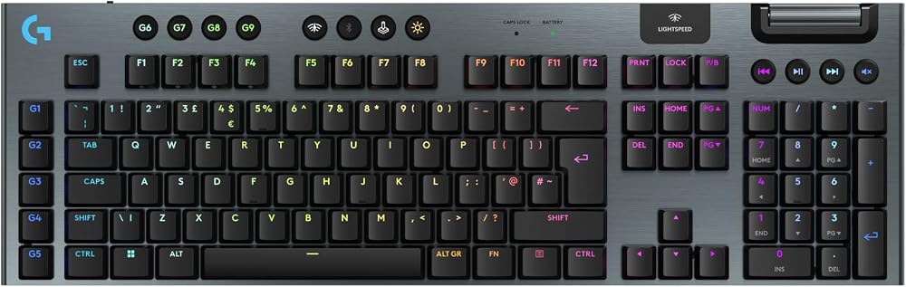 Logitech G G915 X Wireless Keyboard GL Brown UK QWERTY Black