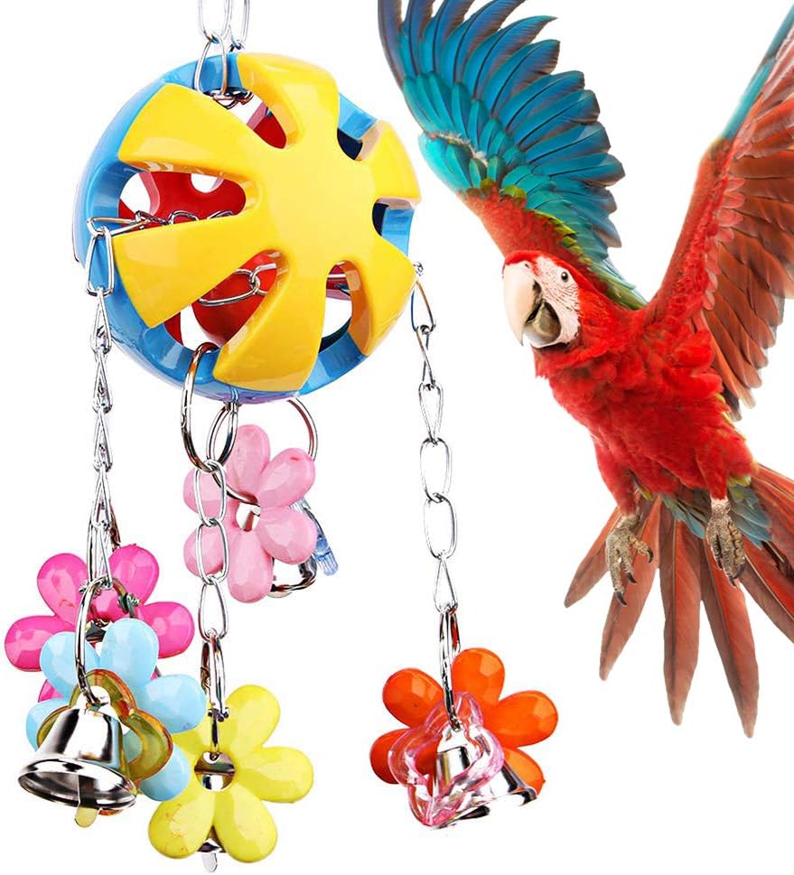Tumenque Bird Swing Toys Parrot cage Toys Bird Chewing Toys Parrot Cage Shredder Toy Foraging Hanging Toy for Budgie Lovebirds Conures Parakeet African Greys Amazons Eclectus Cockatoos