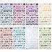 COCODE 8 Colors Letter Stickers Self Adhesive Alphabet Stickers Letter Decals PU Material Convex Feeling, Each Color One Sheets
