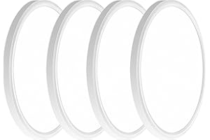 WKONCLDY 4PACK 3200lm LED Flush Mount Ceiling Light, Super Slim 12 inch LED Ceiling Light, 5000K Daylight LED Ceiling Light for Bedroom, living room, garage, office, warehouse, Dining room (White, Four Pack)