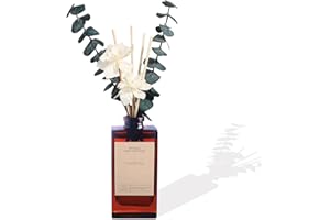 Aeeteek Reed Diffuser Set - Gardenia Essential Oil, 5.07oz/150ml Floral Aroma Scents Oils with Flower Decoration and Rattan Sticks, Bathroom Air Freshener, Home Fragrance for Bedroom Office Decor