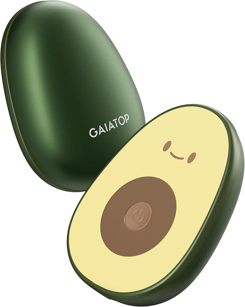 Gaiatop Hand Warmer 2 Pack Rechargeable Avocado Shape 3 Settings USB