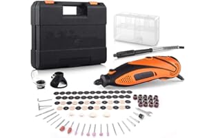 Rotary Tool Kit With Upgraded MultiPro Keyless Chuck, Versatile Accessories And 4 Attachments And Carrying Case, Multi-Functi