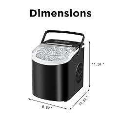 HAILANG Countertop Ice Maker, Portable Ice Machine