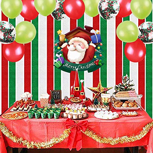 image for RUBFAC 12 Rolls Christmas Streamers, with Confetti Balloons, Red Green