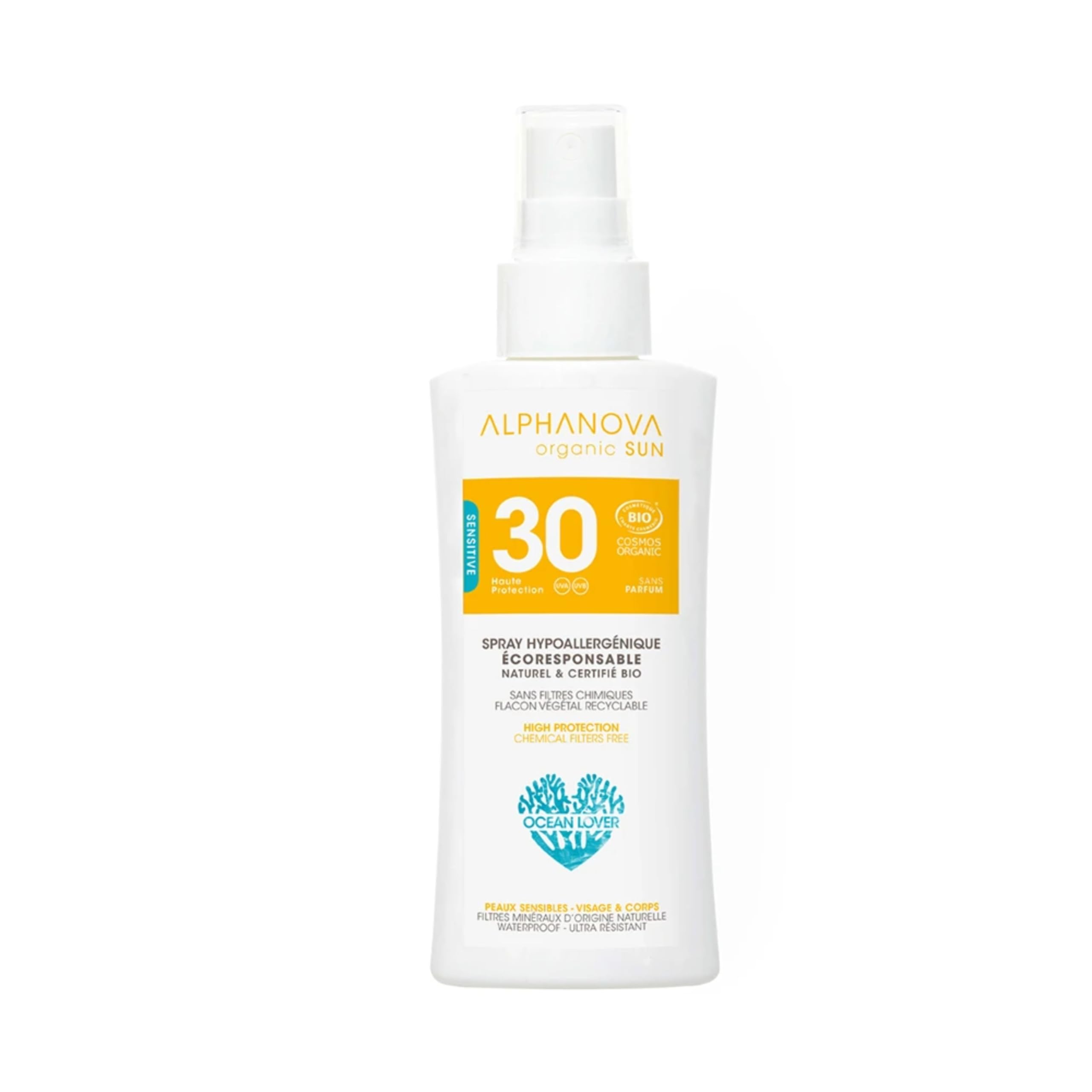 Alphanova Sun SPF30 Travel Size Fragrance-Free Organic 90g