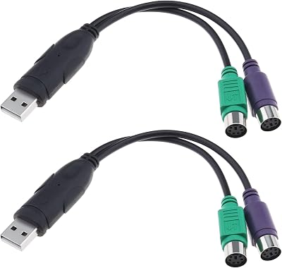 Create idea 2PCS PS2 to USB Adapter Keyboard Mouse Converter Cable Y Splitter