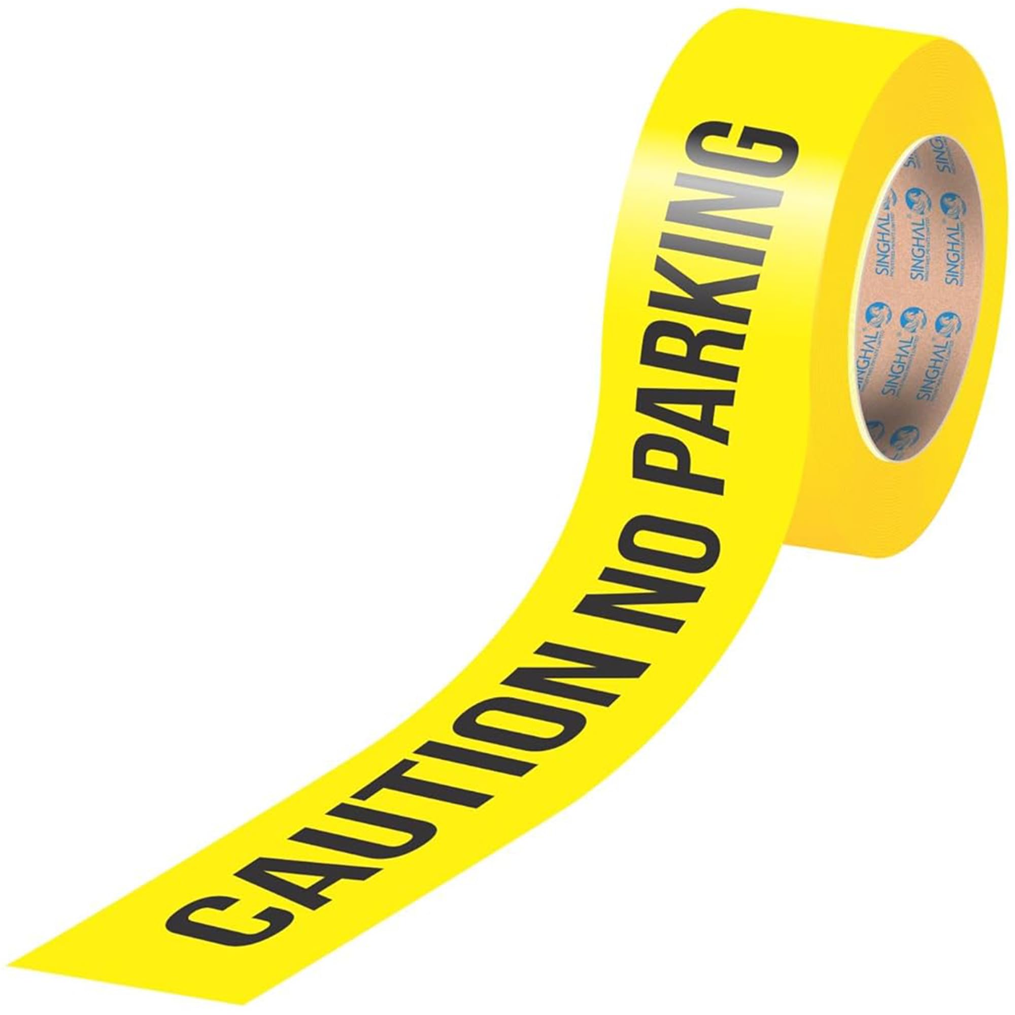 SINGHAL “Caution No Parking” Tape - High-Visibility Yellow Waterproof Safety Tape, 3″ Width, Bold Black Print for Barricade, Hazard & Parking Control (305 m (1000 ft))