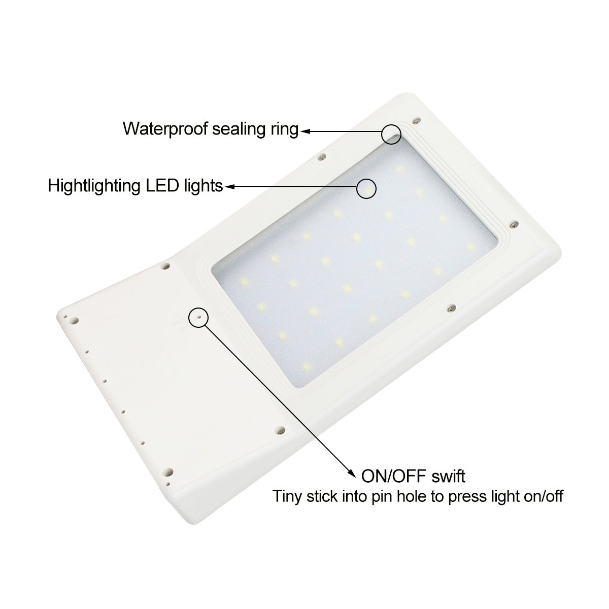 Betorcy LED Solar Wall Light, Street Light, Automatic Light Sensing, Dusk To Dawn Outdoor IP65 Waterproof, 210lm 6500K Cool White, 24 high-efficiency LED, for Courtyard, Street, Garage, Deck, Garden