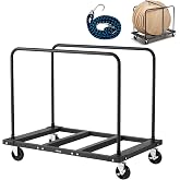 VEVOR Folding Table Cart, Heavy Duty Table Trolley with 5" Swivel Wheels, 1800 LBS Drywall Dolly Cart for Garage, Home, Warehouse, Party Event Hotel Furniture 10 Table Capacity