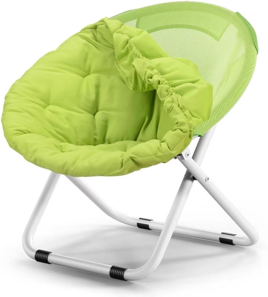 Moon chair Portable Chair with Adjustable Folding chair Adult Sun Loungers Lazy Chair Radar Chair Lounge Chair Folding Chairs Round Chairs Sofa Chair Oxford Fabric Thick Upright Cotton Steel