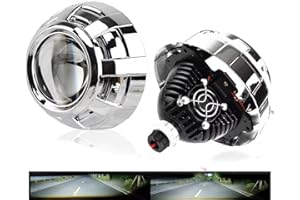 HDYEGIOU 3.0 inch Bi Projector Lens with Silver Shrouds,Universal Projector Lens for Car Retrofit,Focus Beam with Sharp Cut O