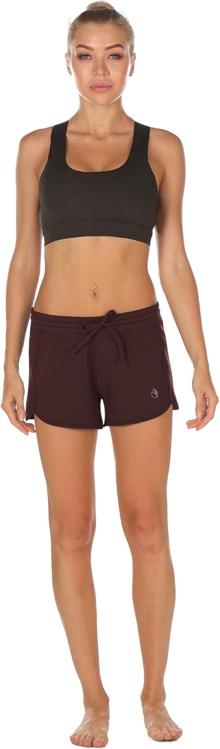 icyzone Athletic Lounge Shorts for Women - Running Jogging Workout Cotton Sweat Shorts: Clothing