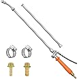 VANPET All Metal Replacement Sprayer Wand,1/4"" & 3/8"" Brass Barb Sprayer Wand Replacement, Stainless Steel Sprayer Wand with Shut off Valve & 2 Hose Clamps (44 Inches Sprayer Wand)