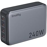 SmallRig 240W USB-C Charger with 4-Port PD3.1 GaN Fast Charge | Wall Charger Power Adapter for iPhone 18 Pro/17 Pro, MacBook Pro/Air PPS, iPad, V-Mount Battery, NP-F Battery, Laptop, Camera
