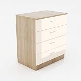 ELEGANT Cream Oak 2 Door Wardrobe Set with 4 Drawers & Nightstand view 5