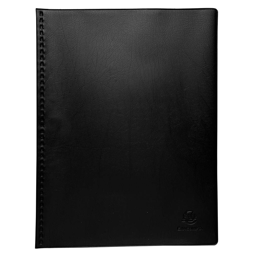 Exacompta - Ref 88021E - Vega Opaque PVC Display Book - Suitable for A4 Documents, Made From Soft PVC, Lightweight, 10 Pockets, 20 Viewing Pages - Black Cover
