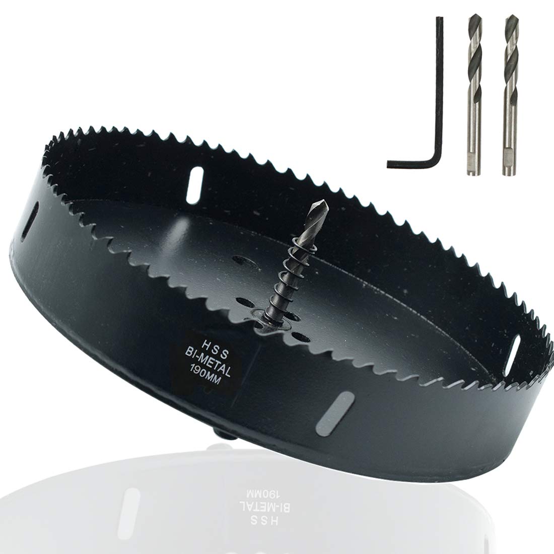 Rannb 7.5-inch Hole Saw BI -Metal Hole Drilling Cutter for Wood, Plastic and Fiberboard