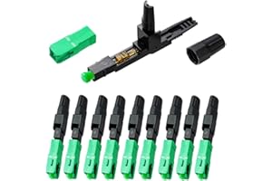 GWLIUNI 100 Pcs SC Fiber Optical Fast Cold Connector, Single Mode Quick Assembly Adapter Plug for FTTH,CATV etc., (SC-APC)