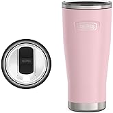 THERMOS ICON SERIES, Stainless Steel Cold Tumbler with Slide Lock, 24 Ounce, Sunset Pink