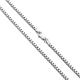 Dacc & Aya Authentic 925 Sterling Silver Box Chain for Men & Women Diamond Cut Sterling Silver Square Box Chain with Lobster-Claw Clasp, Sturdy and Shiny 1.5/2/3mm, 16-26 Inch