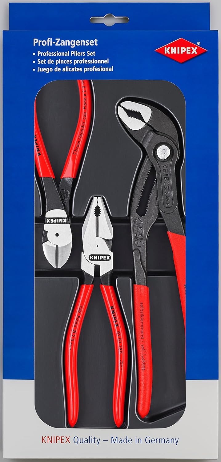 KNIPEX Power Set 1x 02 01 180, 1x 87 01 250, 1x 74 01 160, 00 20 10