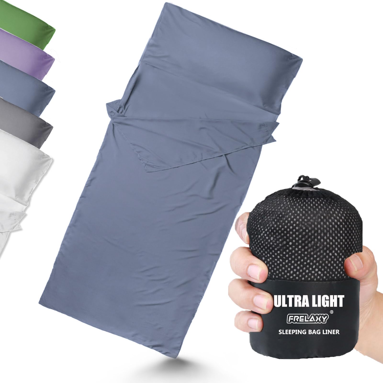 Photo 1 of Frelaxy Ultralight Sleeping Bag Liner - Lighter & Compact, 3 Sizes Travel Sheets & Adult Sleep Sack, Comfy Breathable & Silky Soft for Backpacking, Hotel, Camping, Hostels (Navy, 37.4in x 84.6")