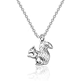 SEIRAA Squirrel Animal Lover Gift Cute Squirrel Pendant Necklace for Women Girls Best Friend
