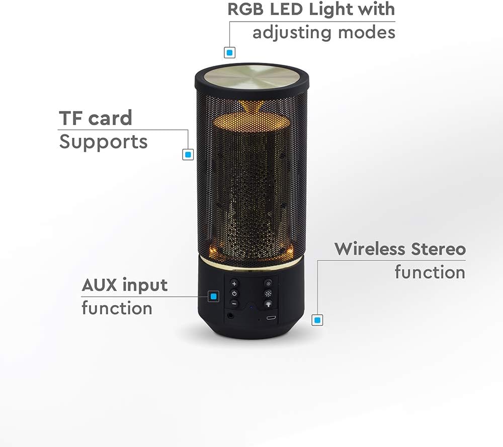 V-TAC VT-6211 Portable Bluetooth Speaker - Zwart, Black, 88.3 x 88.3 x 204 mm - Image 4