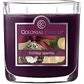 Colonial Candle Holiday Sparkle Scented Jar Candle, 2 Wick, 3.5 oz, Mottled Wax Candle