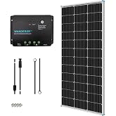 Renogy 100W 12V Solar Panel Starter Kit, 100 Watt Monocrystalline Solar Panel, 30A LCD PWM Charger Controller, Adaptor Kit, T