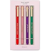 Kate Spade New York Felt Tip Pens, Black Ink Pen Set of 4, Fine Tip Pen for Note Taking, Write Away