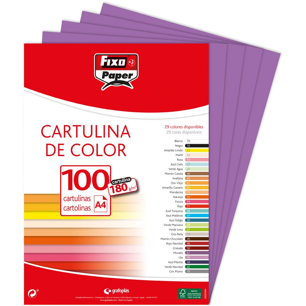Fixo 11110467 – Pack of 100 Card, A4, Purple