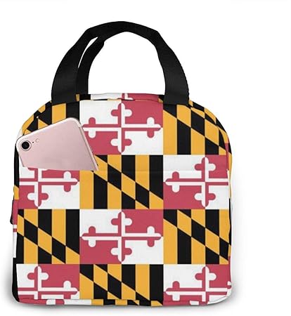 Bolsa Comida,Lonchera De Banderas De Maryland, Bolsas De Almuerzo Con