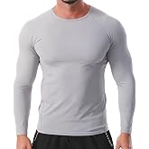 Mens Compression Shirts Long Sleeve Athletic Shirt Workout T-Shirts Sports Cool Dry Undershirts Base Layer Running Tops