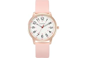 Casotime 30M Waterproof Nurse Watch - Luminous Easy Read Dial, Second Hand & 24H Military Time, Durable Silicone Band for Nurses, Medical Professionals, Students - Men and Women