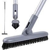 DSV Standard Grout Scrub Brush with Long Handle, 50'' Tile Grout Scrubber, V-Shape Crevice Cleaning Brush for Hard to Reach A