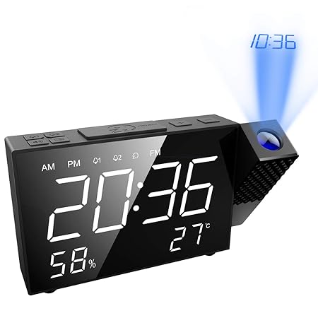 ORIA 【2019 New】 Despertador Proyector, Reloj de Alarma de Radio ...