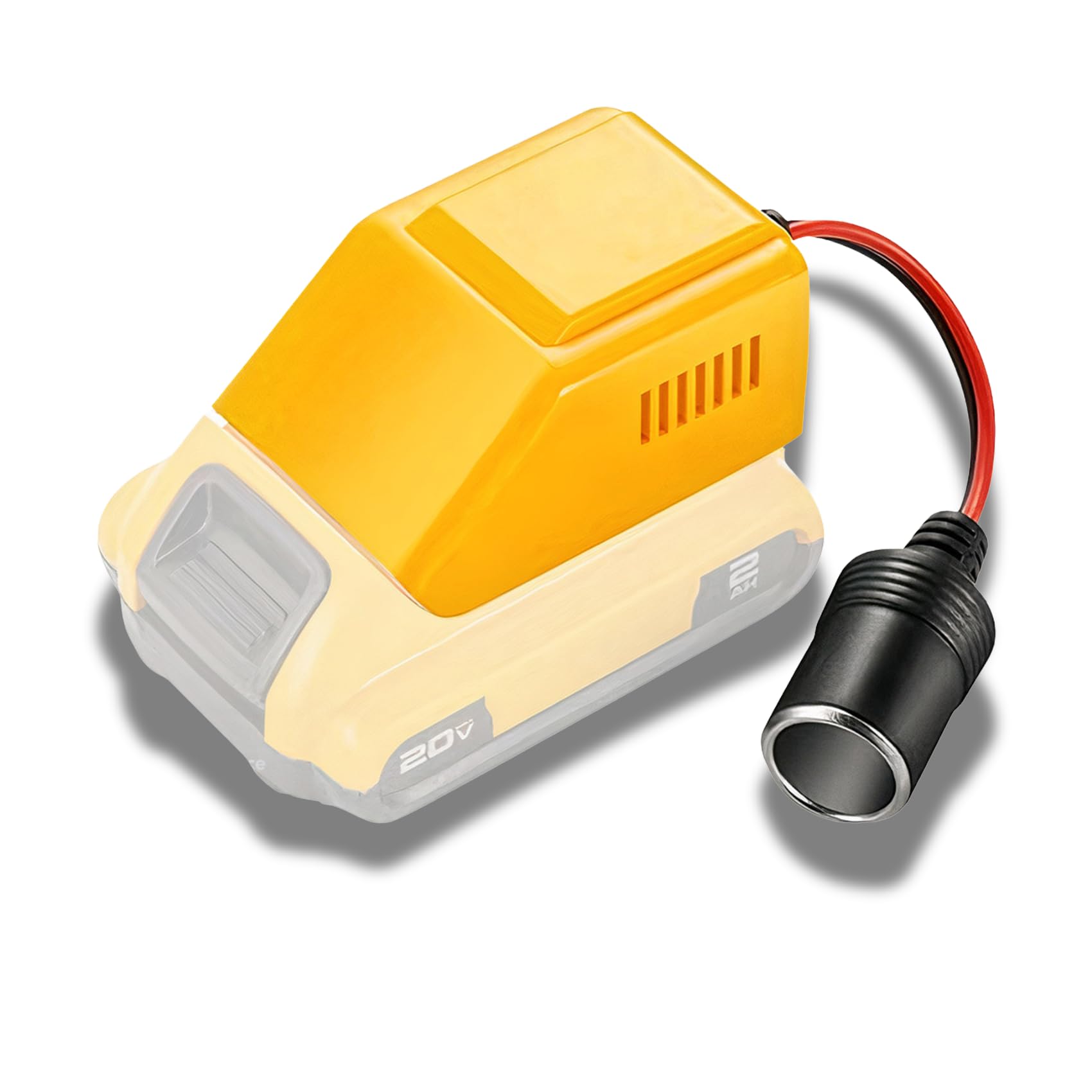 Photo 1 of TONSIM 20V to 12V Step Down Converter for Dewalt Batteries with Cigarette Lighter Interface - Compatible with DCB204, DCB205, DCB206, DCB324 - Power Wheel Adapter for Car Appliances & Outdoor Use
