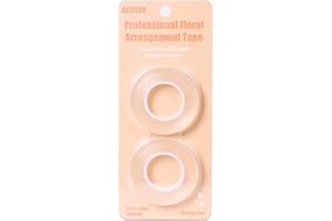 ARIFLOR 2Packs Crystal Clear Floral Tape - 2/5 inches Wide Floral Vase Tape, Flexible and Clear, Waterproof - Floral Tape for Fresh Flower Bouquets and Flower Arrangements Crafts