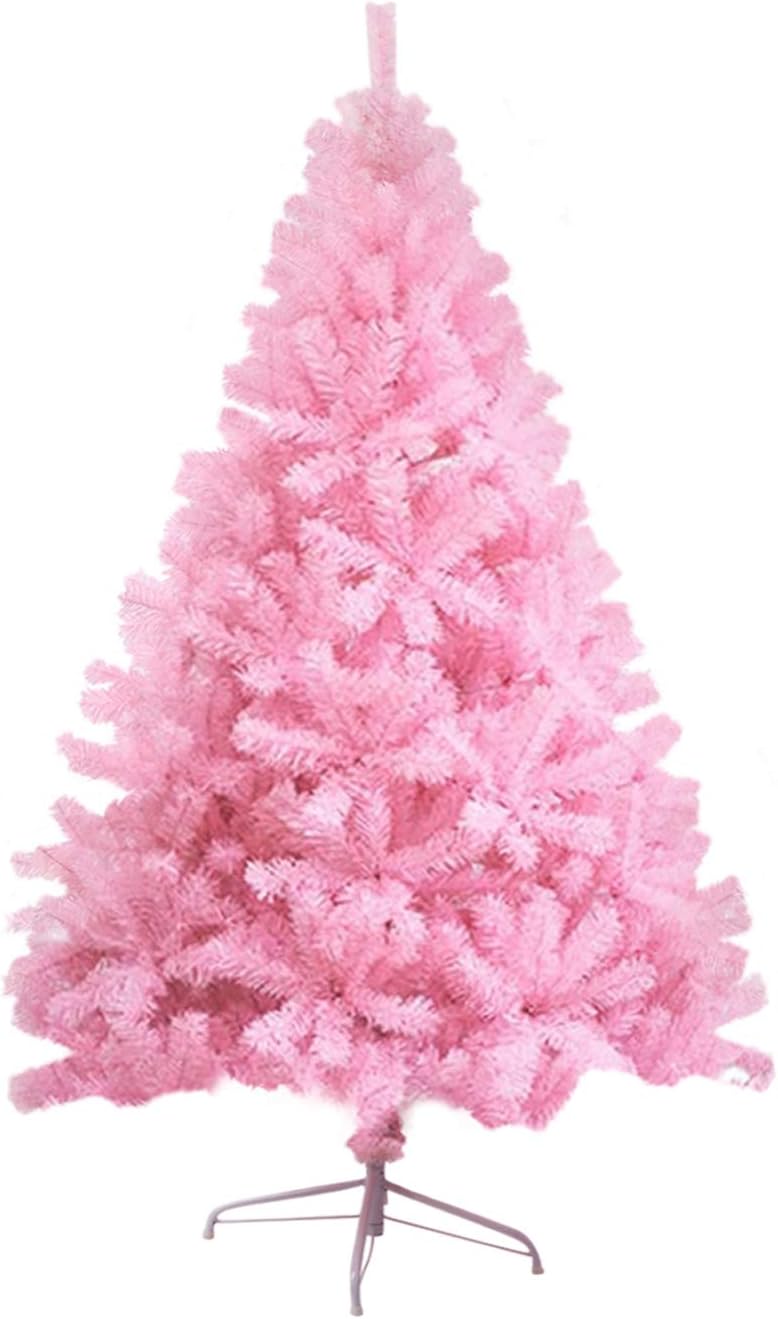 Trees - CCINEE 6ft Pink Artificial Christmas Tree, 700 Branch Tips Hinged Spruce with Metal Stands, Easy Assembly, for Xmas Holidy Home Party Decoration