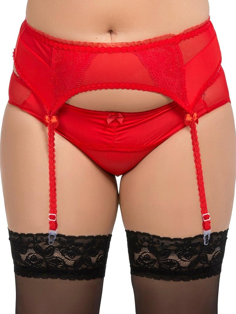 Nine X Plus Size Lingerie Sheer Mesh Lace Garter Belt S 8xl 8 28 3 Colours Amazon Co Uk Clothing